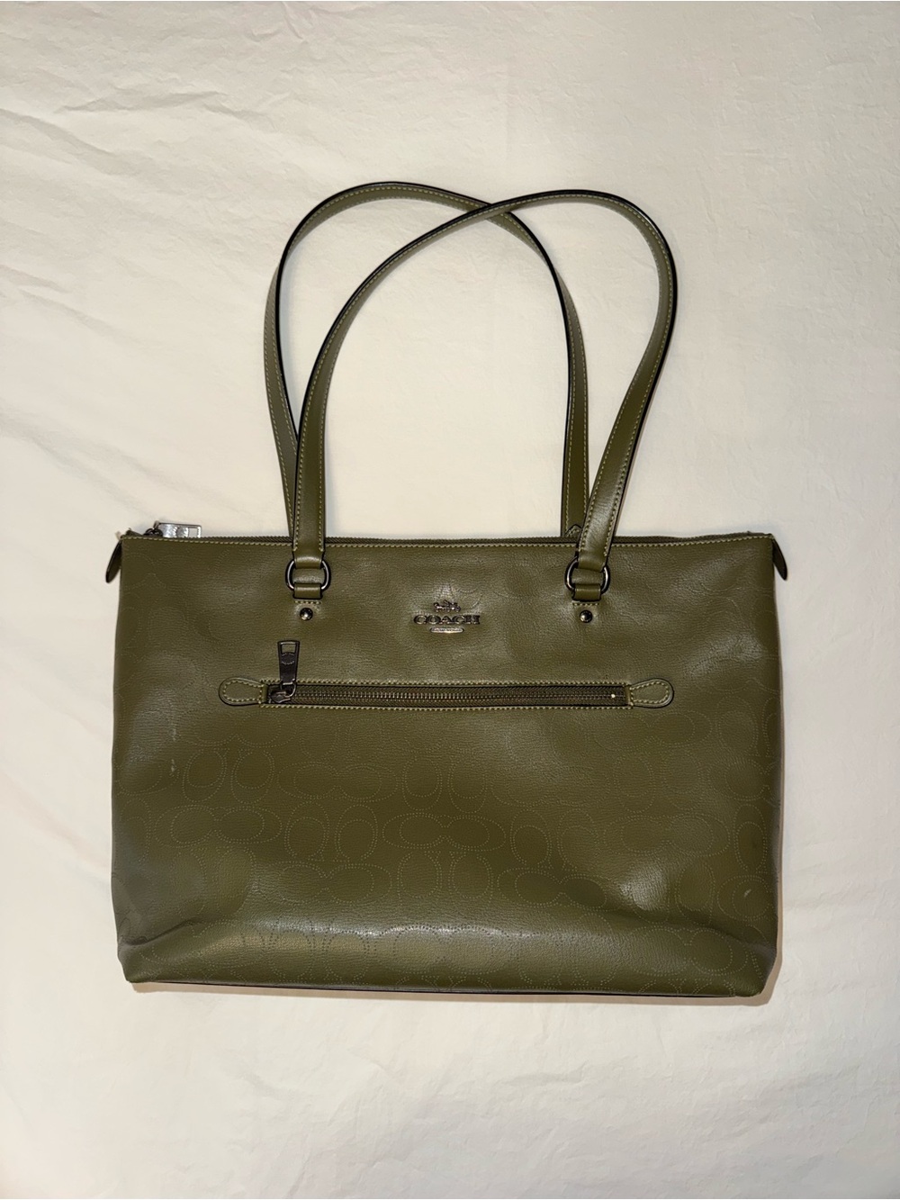 Coach Olive Green Signature Tote